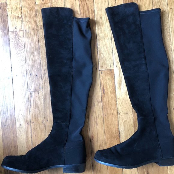 Stuart Weitzman Black Suede 5050 Boot - Picture 5 of 8
